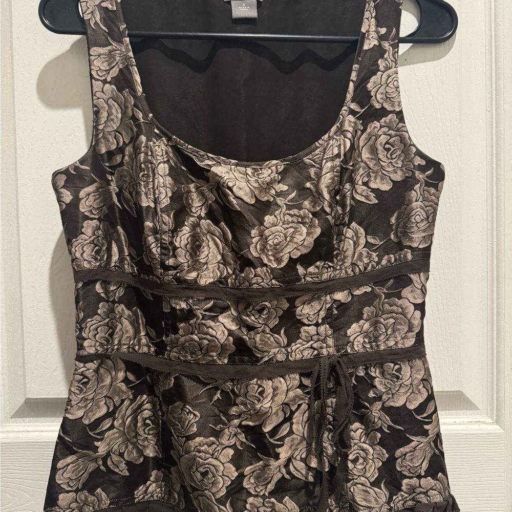 Silk Floral Sleeveless Top